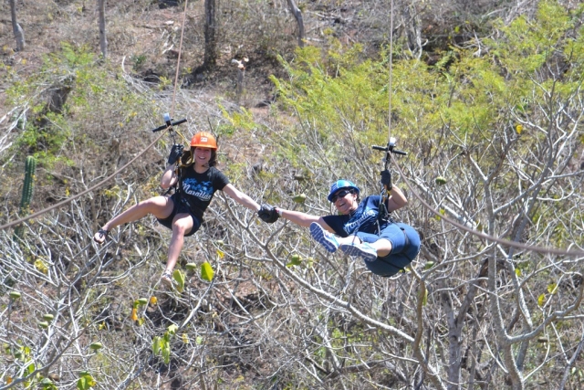 Tirolina en pareja